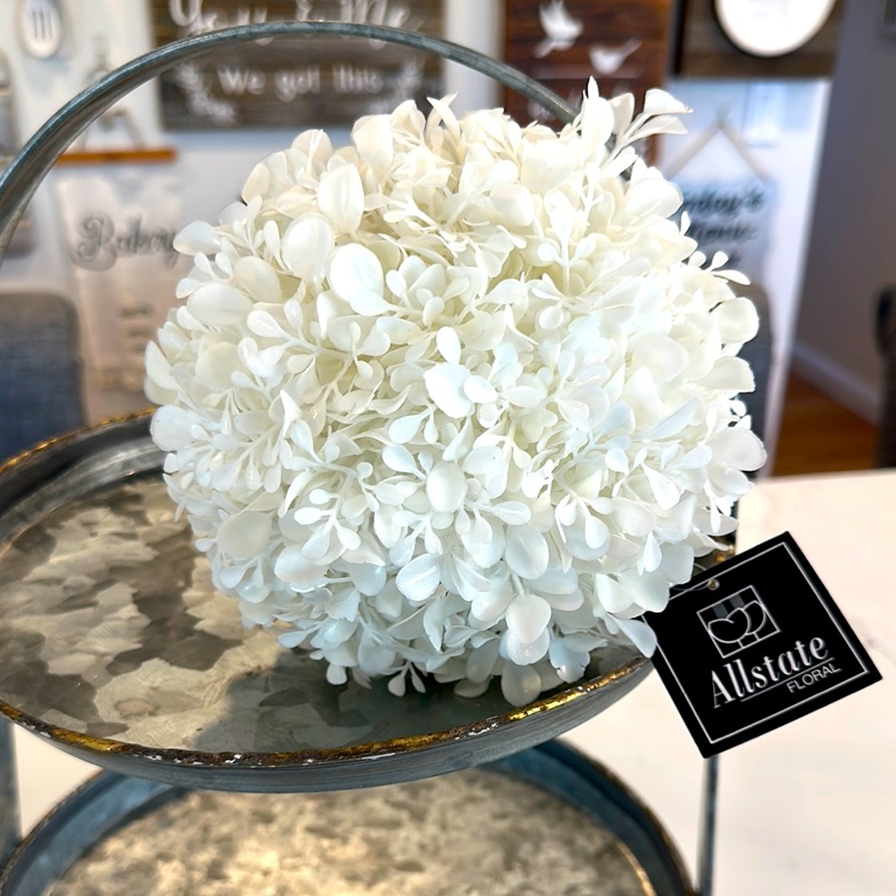 White Decorative Eucalyptus Sphere